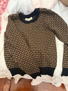 MICHAEL Michael Kors Black & Brown MK Logo Crewneck Sweater